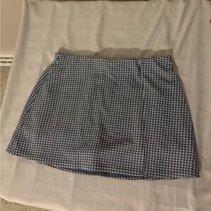American Eagle Outfitters Blue Checkered Mini Skirt